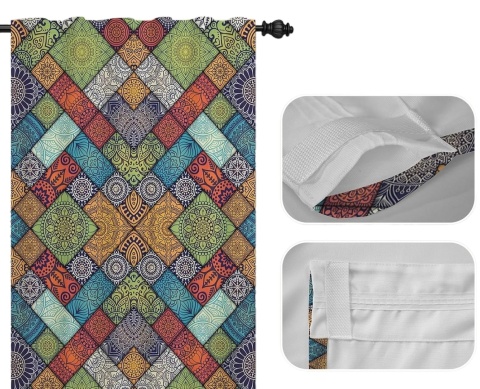 Boho Patchworkowa zasłona w stylu marokańskim Zasłona Ozdoba Mandala Okno Drzwi