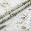 Zasłony komplet 2 sztuki 140x229 Boho Len Liście Kwiaty zasłona kółka