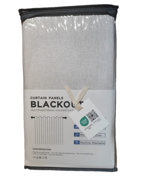 Zasłony Premium Beżowe Efekt Lnu 127x229 Blackout zasłona 2 szt zaciemniające