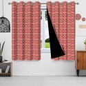 Zasłona zaciemniająca 2 szt zasłony vintage wzór geometryczny 117x138cm czerwona zielona