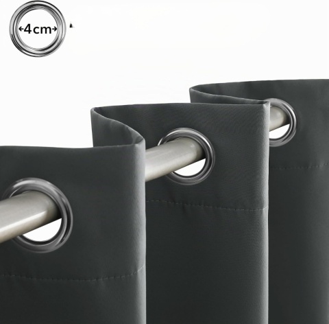 Zasłony zaciemniające termoizolacyjne na przelotkach 2 szt. 230x140cm Deconovo
