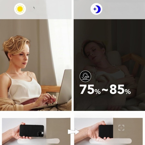 Zasłona Zaciemniająca Blackout Deconovo 214x254 termiczna gruba kółka