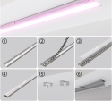 CUQI Profil LED aluminiowy 10x40cm mleczna osłonka PC zaślepki klipsy montażowe 10 szt.