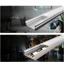 CUQI Profil LED aluminiowy 10x40cm mleczna osłonka PC zaślepki klipsy montażowe 10 szt.