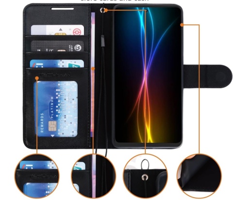 Etui Portfel do SAMSUNG GALAXY S21 Skórzane Klapka Magnes TECHGEAR Czarny