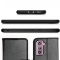 Etui Portfel do SAMSUNG GALAXY S21 Skórzane Klapka Magnes TECHGEAR Czarny