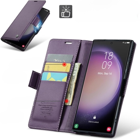 ETUI DO SAMSUNG GALAXY S23 ULTRA PORTFEL RFID FIOLETOWE