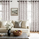 Zasłony Firany woalowe Liście szare 2szt 140x260 Kółka woal
