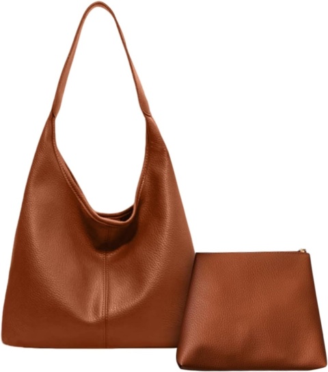 torba shopper z kopertówką torebka na ramię z kieszenią Brązowy